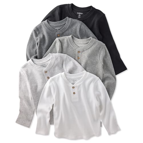 Butterblu Payton 5-Pack Long Sleeve Henley Shirts​ 100% Organic Cotton for Boys…