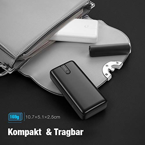 IEsafy Powerbank 2 Stücke Mini Power Bank 10000mAh Externer Akku mit 2.4A Input und Output USB C Eingang Schnelles Aufladen Tragbares Ladegerät für iPhone, iPad, Huawei, Samsung, Xiaomi und Mehr