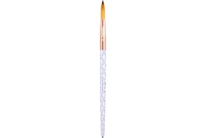 KIARA SKY Clear Crystal Acrylic Nail Brush - Professional Nail Tool - Nail Kolinsky Brush - 100% Kolinsky Hand Crafted Nail Tools - Long Lasting Nail Acrylic Brush, #12