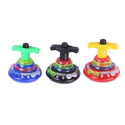 KODORIA 3pcs Flashing Spinning Top LED Shining Toys Kids Toys Birthday Gift for Kids - Assortment