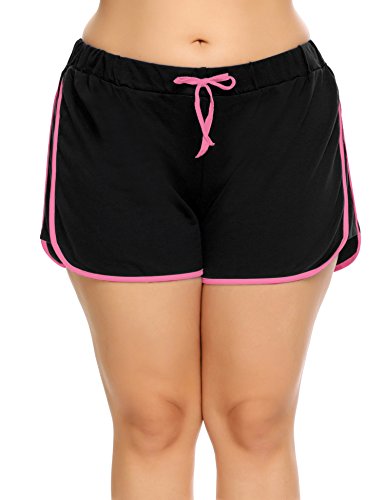 IN'VOLAND Pantalones cortos de talla grande para mujer Pantalones cortos con delfines Pantalones cortos de talla grande para correr para entrenamiento Gimnasio Deportes Yoga activo