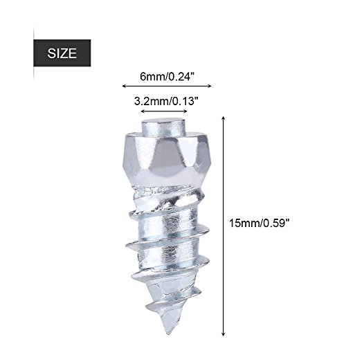 KIMISS Steel 100pcs 15mm/0.59" Wheel Tyre Stud Screws Snow Ice Dirt Mud Non-Slip Wheel Screw for Car Truck SUV ATV,Motorcycle,Bicycle,Shoe - Thumbnail 4