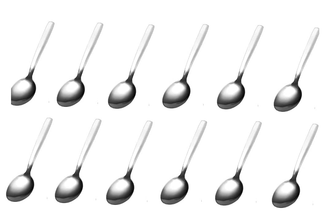 Mr.Gadget Solutions 12x Stainless Steel Teaspoons Everyday Tea Spoon Set Coffee Drink Kitchen Home