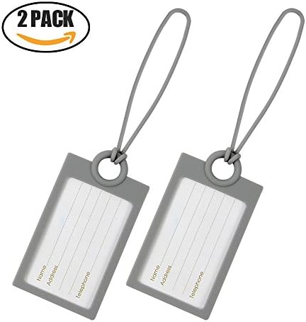 Awebuy Luxury Silicone Soft Bendable Flexible Luggage Bag Tags Pack of 2/3 (Grey)