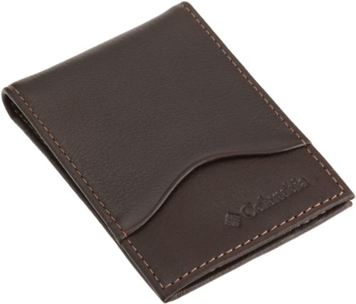 Columbia men s leather front pocket wallet,brown,
