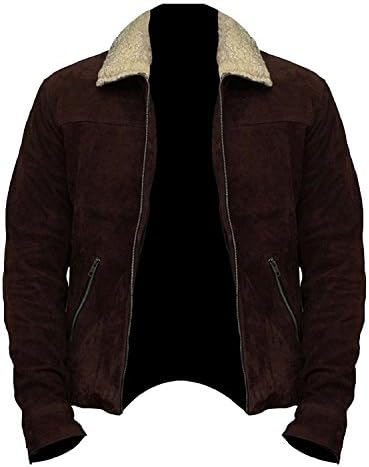 Finest Collections Men Brown RG Suede Real Leather Jacket