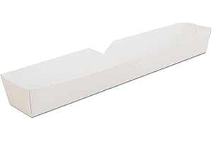 SOUTHERN CHAMPION TRAY SCT Footlong Hot Dog Tray, 10.25 x 1.5 x 1.25, White, Paper, 500/Carton