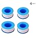 Cagon Teflon Tape, PTFE Tape for Roll Plumber Sealant Tape for Leak Water Pipe Thread 3/4inch x 780 inch (4 Pack/White)