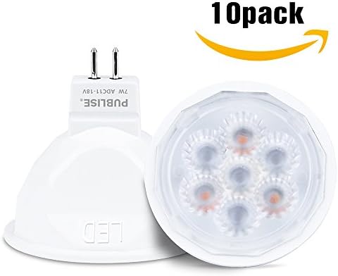 PUBLISE MR16 LED Bulbs AC DC 12 Volt suit for electronic transformer 4W 300lm 25W Halogen Bulbs Equivalent 2700K 3000K Warm White Non-Dimmable GU5.3 ETL Listed Pack of 10 (2700K, 38 Degree)