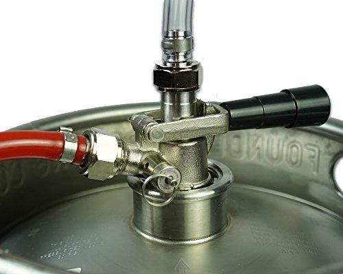 Coldbreak Keg Coupler, Sankey 'D' Style (Fits USA Kegs), Stainless Steel Probe, Commercial Grade, 5/16" Tailpieces, Black Handle - Thumbnail 3