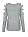 Joeoy Women's Cut Out Shoulder Long Sleeve Knit Sweater Jumper
