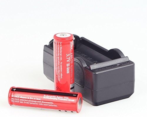 Double Slot Battery Charger and 2 Rechargerable 3.7V 18650 Li-ion Battery