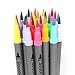 Soucolor 100 Colors Dual Tip Brush Pen Coloring Journaling Pens Fine Point Art Marker for Calligraphy Adult Coloring Book Bullet Journal