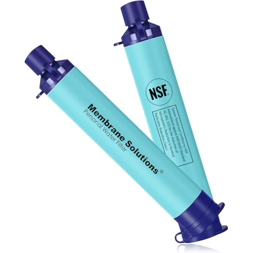 Membrane Solutions Wasserfilter Outdoor Camping, Trinkwasserfilter für 5000 Liter gefiltertes Wasser, Filtergenauigkeit bis zu 0,1 Mikron, Entfernt 99