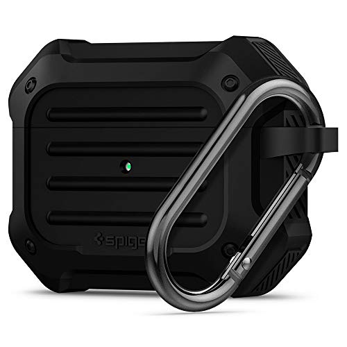 Spigen Tough Armor Designed for Apple Airpods Pro Case Cover with Keychain (2019) - Black