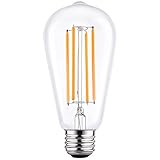 LETO ST64 Vintage LED Edison Bulbs Filament Light Bulb Dimmable [edison style][Energy Saving 4W LED- 40W Equivalent ][UL Listed][2200K Warm]E26 Based [led bulb home]-1Pack