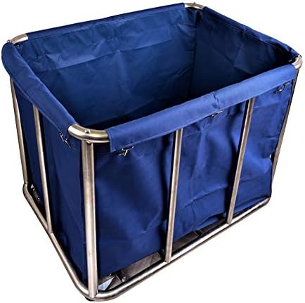 Heavy Duty Large Bag Laundry Hamper Sorter Cart with Rolling Wheels, Commercial/Home Rolling Linen Cart, Blue