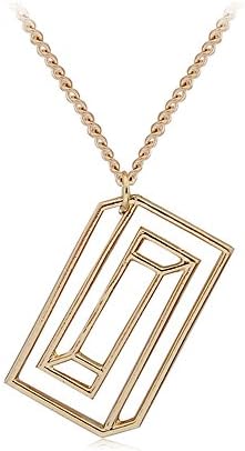 CG Jewelry Confined Silhouette Necklace Chemical Molecule Pendant Optical Illusion Pieces Design (Gold)