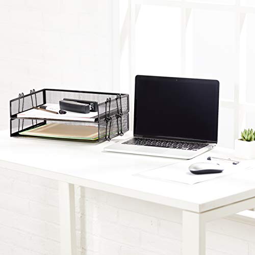 Amazon Basics TwoTier Stackable File Paper Tray Desk Organizer