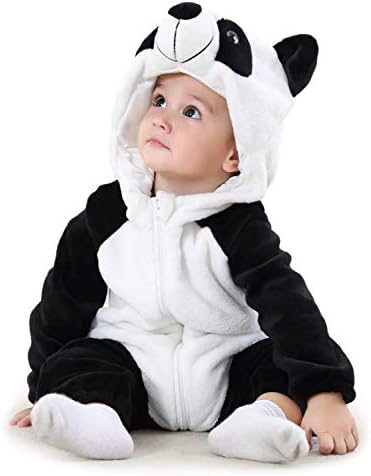 Adorel Baby Hooded Romper Flannel Jumpsuit Onesie