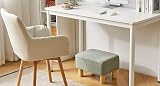 YMYNY Footstool Rectangle Pouf Ottoman with Wooden Legs 40x29x25CM Green view 6