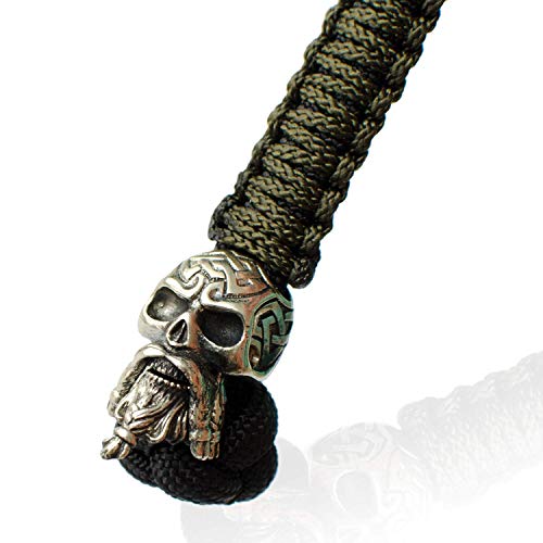 Handmade Paracord Lanyard Keychain - Celtic Skull - Custom EDC Lanyards for Knife - Unique Paracord Keychains for Men