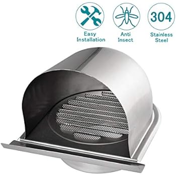 HG POWER 4 Inch Stainless Steel Air Vents Waterproof Soffit Vent Wall & Ceiling Cover Soffit Ventilation for Home or Office