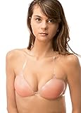 Fashion To Gossip Reusable Strapless Self Adhesive Silicone Invisible Push-up Bra with Clear Straps