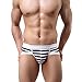 Voberry Men's Sexy Stripe Boxer Briefs Cotton Underwear Shorts Soft Underpants (M, A)