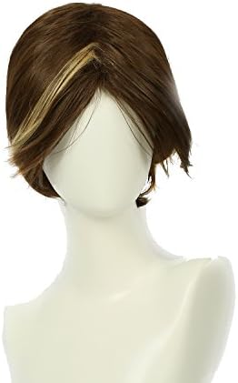 Girls Short Brown Hair Wigs Costume Accessories for Halloween Cosplay