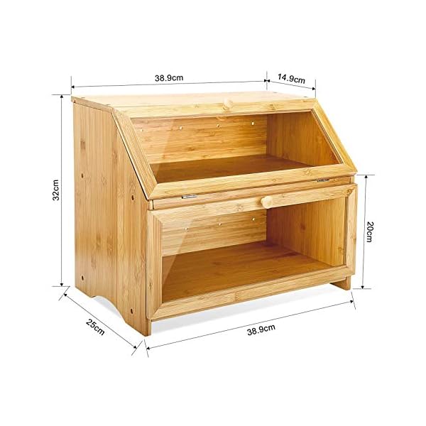 Leader-Accessories-Double-Decker-Bamboo-Bread-Bin-2-Layer-Bread-Box-for-Kitchen-Large-Capacity-Food-Bread-Storage-Retro-39x25x32cm Leader Accessories Double Decker Bamboo Bread Bin 2-Layer Bread Box for Kitchen Large Capacity Food Bread Storage Retro…
