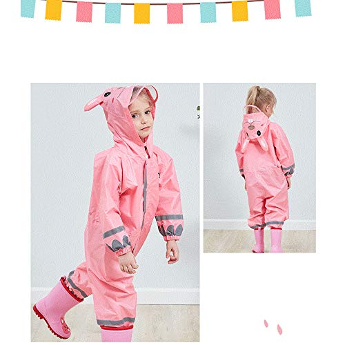 image for SSAWcasa One Piece Rain Suit Kids,Unisex Toddler Waterproof Rainsuit R