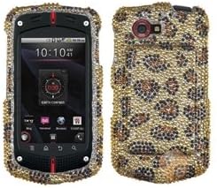 MYBAT Leopard Skin/Camel Diamante Protector Cover compatible with CASIO: C811 (G'zOne Commando 4G)