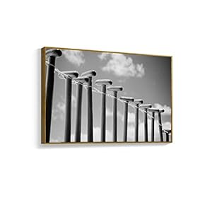 Floating Framed Canvas Wall Art for Living Room, Bedroom Black and White Landscape Canvas Prints for Home Decoration Ready to Hang - 16x24 inches
