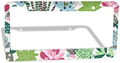 ナンバープレートフレーム アルミナンバーフレーム ナンバーカバー ナンバーホルダ ライセンスフレーム ナンバープレート フレーム サボテン 花 カバー アクセサリー 普通車 軽自動車対応 2個セット 防水性 耐紫外線 耐久性 錆びにくい Tarunniketanpublicschool Com