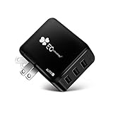 EC Technology 4A 3 port 20W USB Wall Charger with Auto IC (Foldable Plug) Adapter for iPhone SE/6s/6/6 Plus, iPad Air 2/Pro/mini 3, Galaxy S7/S7 Edge/S6/S6 Edge/Edge+, Note 5, LG G5 and More - Black