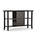 SIMPLIHOME Bedford SOLID WOOD Universal TV Media Stand, 53.9 inch Wide, Living Room Entertainment Center, Storage Cabinet with Glass Doors, for Flat Screen TVs up to 60 inches in Dark Tobacco Brown