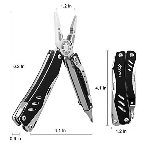 DPNAO 9 in 1 Multitool Portable Folding Pocket Knife Pliers Screwdriver Cutter Stainless Steel Survival Tool