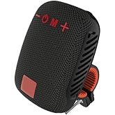 Zopsc Bluetooth Bike Speaker, Portable Bluetooth Speakers with Dual Pairing FM Radio Memory Card Support, Speaker for Cycling Hiking (Black)