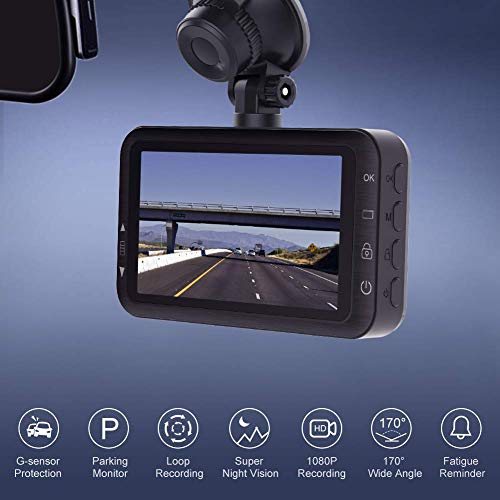 image for AKASO C320 Dash Cam 1080P FHD 3 Inches IPS Screen, DVR Car Dash Camera