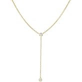 Fwlisesa Gold Necklace for Women, Dainty Gold Long Necklaces 14k Gold Plated Prom Lariat Necklace Cute Choker Necklaces for Women Trendy Stuff Fashion Costume Gold Accessories Christmas Jewelry Gifts