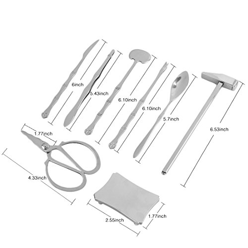 Haoun Seafood Tools Set,8Pcs Lobster Crab Cracker and Forks Tool Set with Golden Leather Case - Thumbnail 3