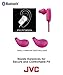 JVC Gumy Wireless Earbud Headphones, Sweat Proof IPX2, 7 Hours Long Battery Life, Nozzle Fit Earpiece for Secure Fit - HAF250BTP (Pink)