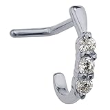 Triple Sparkle Stainless Steel L-Shape Nose Ring Curve