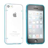 Easygoby Ultra Slim Luminescent Glow in the Dark TPU Frame Bumper Case with Clear Transparent Back Cover Hardshell For Apple iphone 5C (2013 Model) ,Blue