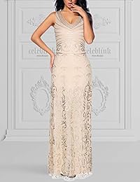 celeblink vestido formal de lentejuelas vintage de los años 20, maxi vestidos de fiesta