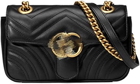 HPASS Classic Cross Body Bag BLACK Shoulder Bag for Ladies Two Size(8.7x5.1x2.4inch/10.2x5.9x2.8inch)