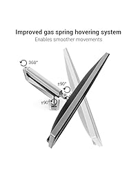 Loctek   Brazo Gas Primavera Triple movimiento Total Soportes de computadora, Plateado