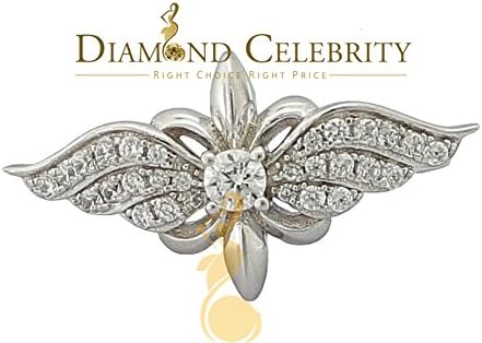 10K White Gold Finish W/ Lab Created Diamond Ice Out Silver Ladies Cross Ring Size 6