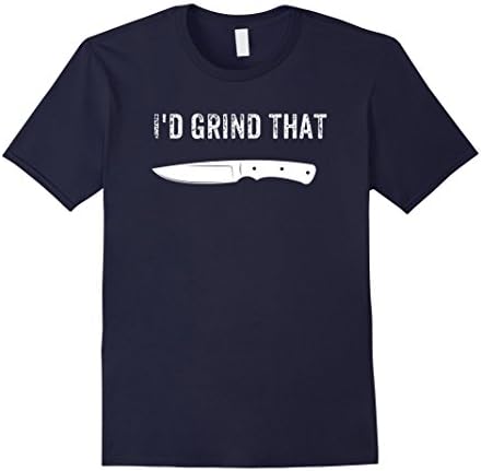 Mens Funny Knife Making T-Shirt - Blank Blade Maker Grind Large Navy